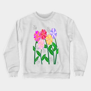 Plasticine Flowers with Dandelion Seed Crewneck Sweatshirt